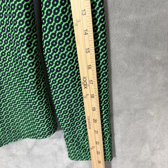 Jude Connally Top S Green Print Catalina Cloth Gold Button Collared Long Sleeve - Picture 5 of 8